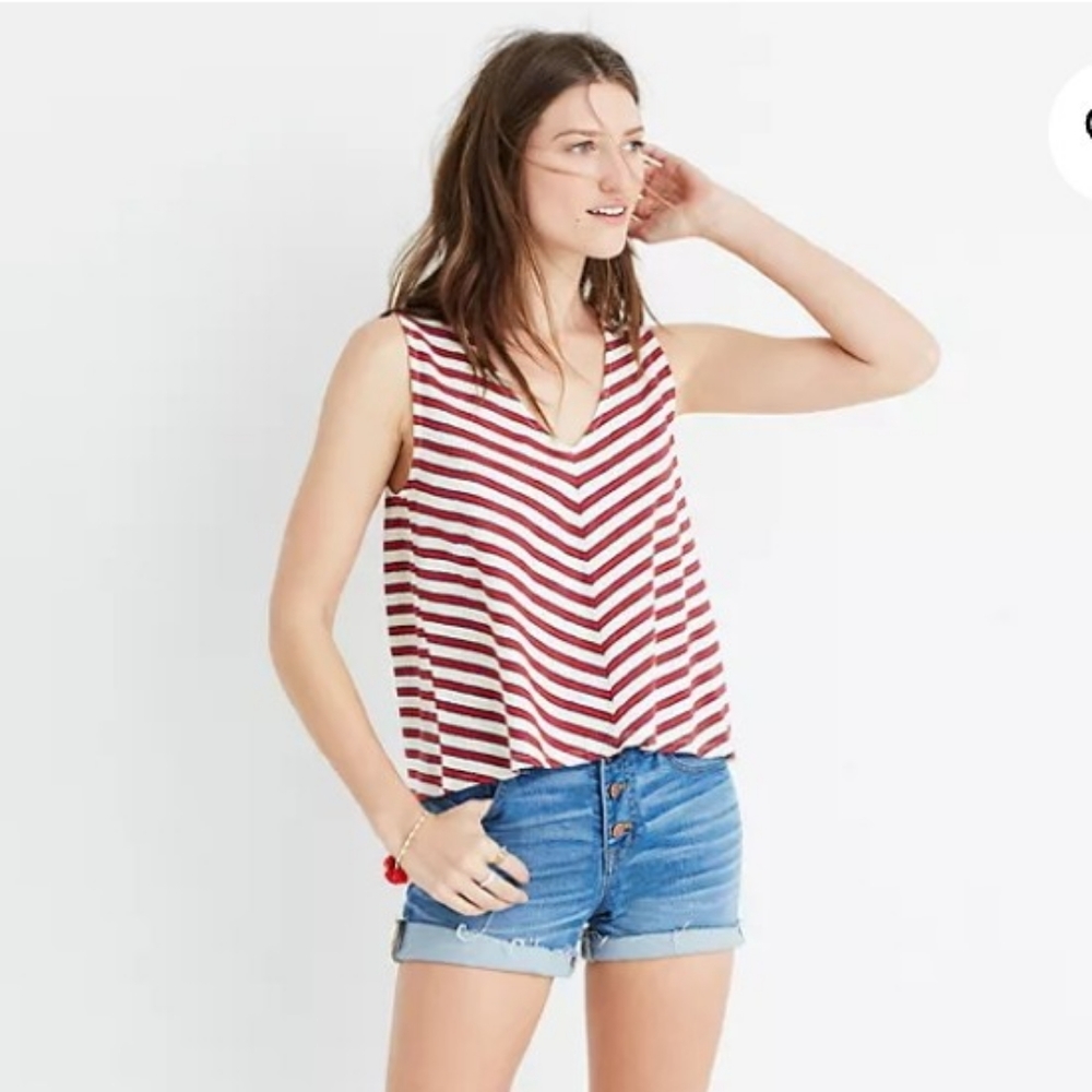 Madewell Chevron Stripe Swingy Tank Top